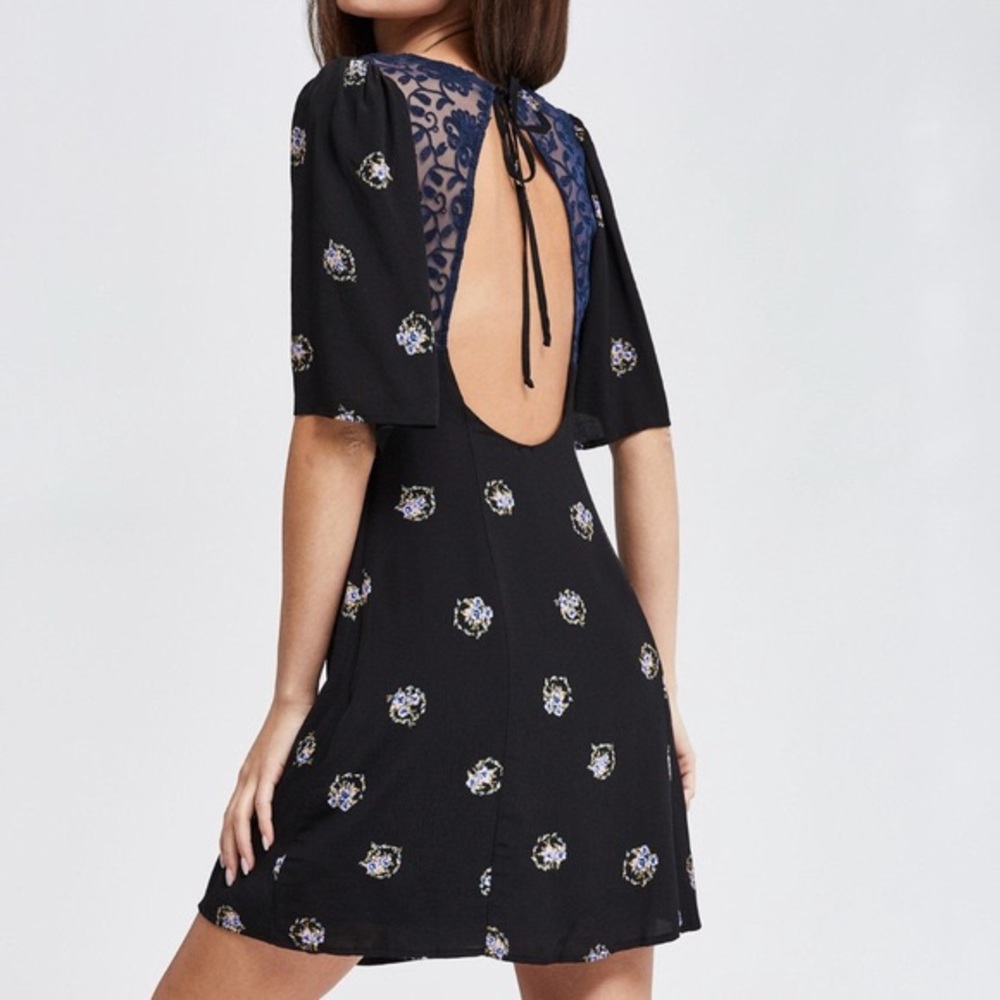 NWOT Free People Mockingbird Lace Inset Dress Sz 6